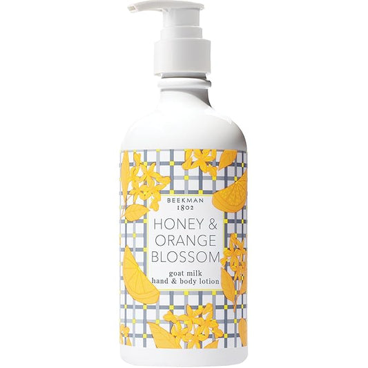 Beekman 1802 Goat Milk Body Lotion, Honey & Orange Blossom - Scented - 12.5 oz - Moisturizing with Shea Butter - for Sensitive Skin - Cruelty Free - Packaging May Vary - Pump Included, Ready for Use