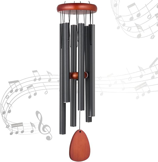 Large Wind Chimes for Outside – 37" Aluminum Windchimes Outdoors for Garden, Patio Decor, Memorial Gifts for Mom, Sympathy Gift for Loss of Loved One, Sister Gifts for Birthdays, Mother's Day(Black)