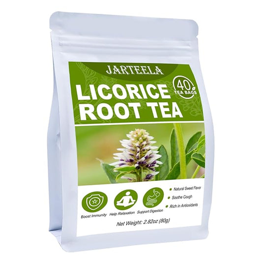Jarteela - Licorice Tea Bag, 2g x 40 Count - Natural Pure Licorice Root Tea Bags - Non-GMO - Caffeine-free Tea -Support Digestion & Healthy Skin