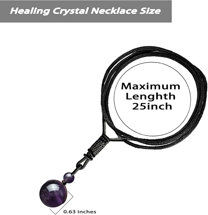 Crystal Necklaces for Women Men, Tigers Eye Amethyst Obsidian Pendant for Protection, Crystals and Healing Stones Necklace Jewelry for Spiritual