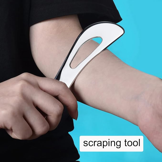 Professional Muscle Scraper Tool Set, Guasha Stainless Steel Physical Therapy Massage Tools with Storage Case, 3-Piece