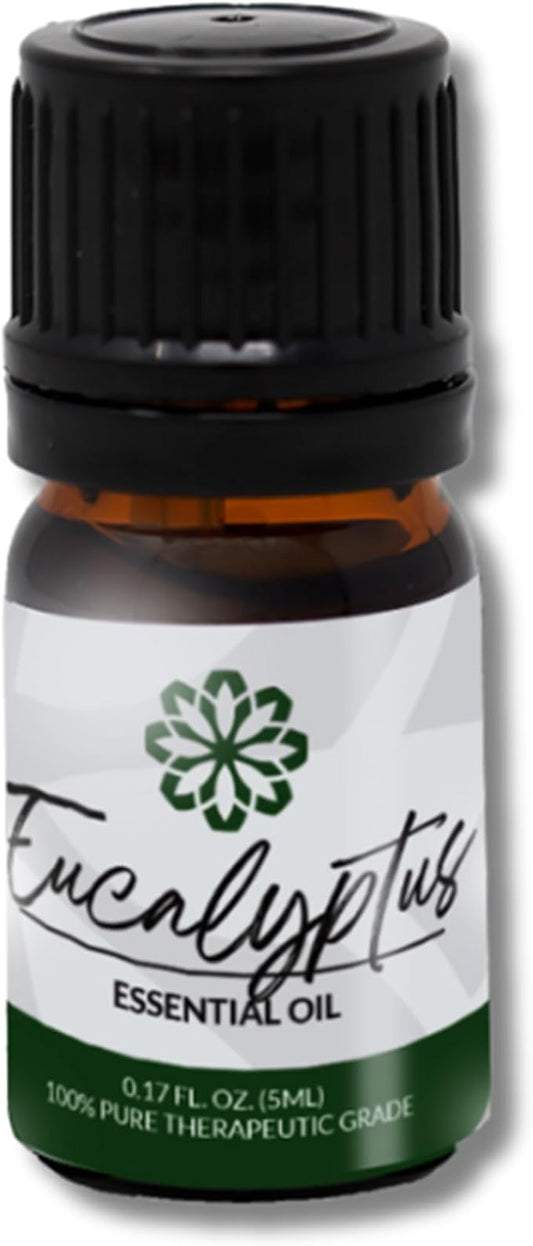 Essence Eucalyptus Essential Oil – 100% Pure & Therapeutic Grade – Perfect for Aromatherapy, Diffusers & Recharging Essence Nasal Diffuser Rings – Natural Stress & Mood Support (5mL)