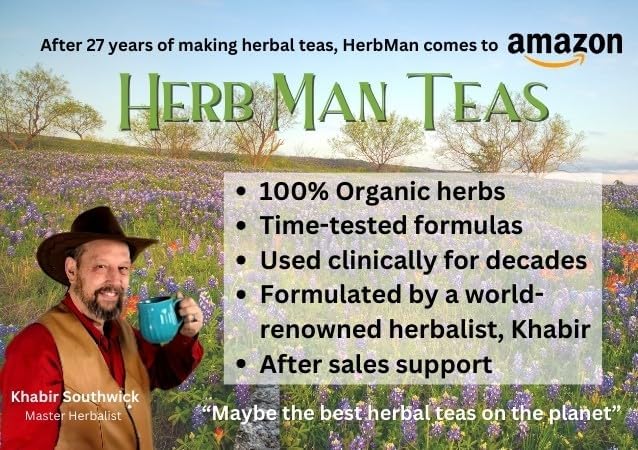 HAPPY TEA — Pleasant Organic Herbal Blend for a Feel-Good Daily Boost — by Master Herbalist Khabir — 100% Organic, Non-GMO, No Additives