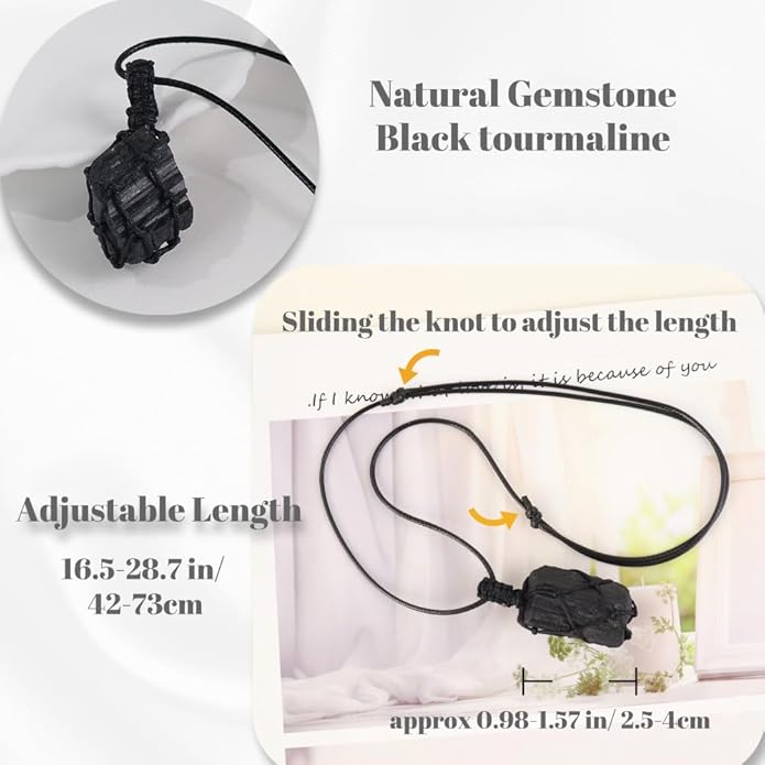 Handmade Natural Gemstone Crystal Pendant Necklace Stone Holder Necklace Cord Net Necklace with Adjustable Length for Women Men
