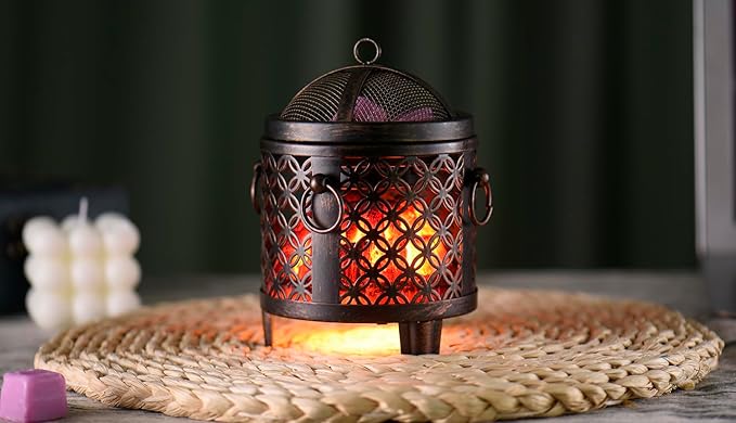 Dicimi Wax Melting Heater, 4-in-1 Fireplace Wax Heater, Fragrance Wax Heater (Without Aromatherapy Wax, Essential Oil), for Home Office Bedroom Aromatherapy Present and Decorations (Copper Coins)