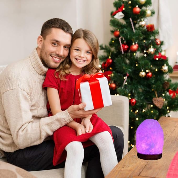 FANHAO Himalayan Salt Lamp with 8 Colors Changing, 100% Natural Crystal Salt Light Glow Hand Crafted Night Light for Lighting, Decoration and Gift