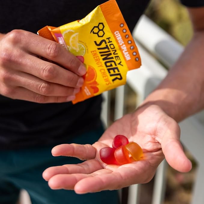 Honey Stinger Organic Citrus Splash Energy Chews, Gluten Free & Caffeine Free, for Exercise, Running and Performance, Sports Nutrition for Home & Gym, Pre and Mid Workout, 12 Pack, 21.6 Ounce