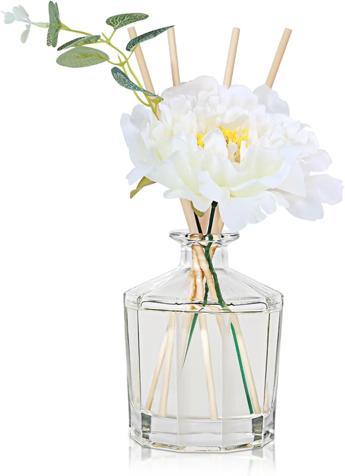 L'odeur Vill Reed Diffuser, 8.5 Oz(250ml) Moroccan Amber Bathroom Diffuser with 10 Sticks, Scented Diffuser Home Fragrance Essential Oil Reed Diffuser Set for Home Large Rooms Bathroom Shelf Decor