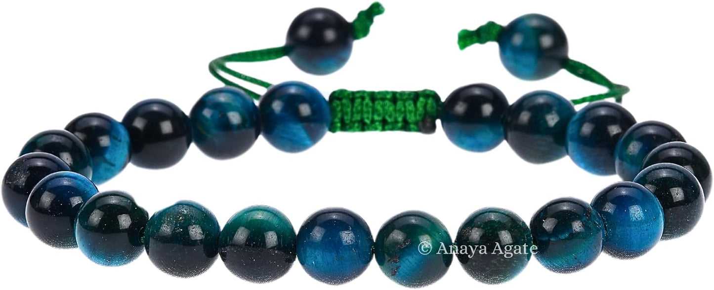 Energy Protection Crystal Handmade Adjustable Bead Bracelet Perfect for Men, Women’s Gift - Gemstone Healing Stretch Bracelet Pulsera Para Hombre Mujer Stocking Stuffer