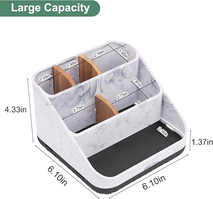 Chintu Toothbrush Holders for Bathroom Counter Organizer - 6 Slots Kids Tooth Brushing Holder Rustic Toothbrush and Toothpaste Holder for Vanity Organization Farmhouse Electric Toothbrush Caddy Black