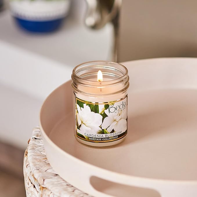 8oz Gardenia Scented Candles for Home, 45 Hrs Soy Wax Scented Candle for Stress Relief, Aromatherapy Candle Gifts for Men and Women, Floral Scent