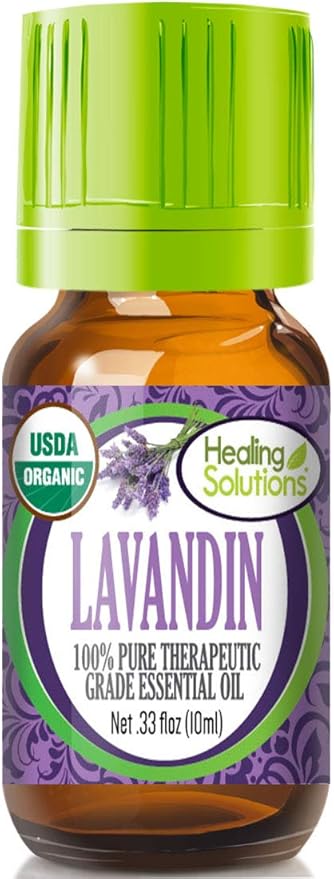 Healing Solutions Organic Lavandin Essential Oil (0.33 oz/10ml) – Pure & Undiluted Lavandin Oil - for Skin, Aromatherapy & Diffuser – Therapeutic Grade