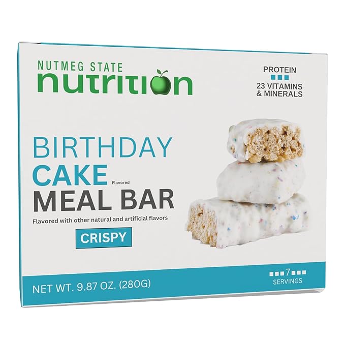 HealthyWise - High Protein Diet Bars, Gluten Free, Low Cholesterol, Low Sodium, Low Sugar, Ideal Protein Compatible, 7 Servings Per Box (Birthday Cake)