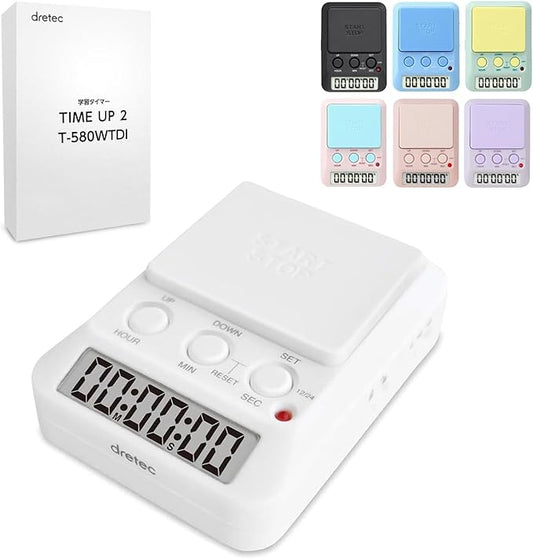 dretec Learning Timer, for Studying, Large Button, Count Function Until The Target Date, Translucent Black, Officially Tested in Japan(1 Starter AAA Battery Included)