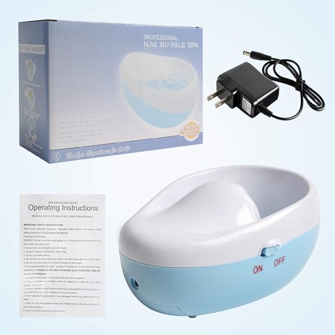 Electric Bubble Nail Soaking Bowl, Manicure Hand Bowl Jet Spa Massage Soak Soothing Relaxing Manicure Machine Soften Cuticles