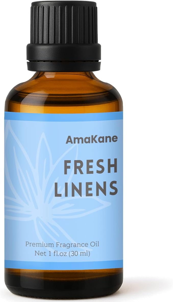 AmaKane Fresh Linens Fragrance Oil 30ml, Clean Essential Oils for Diffusers for Home, Long-Lasting Aromatherapy Oil, Fresh Scent for Candle Making Soap Laundry