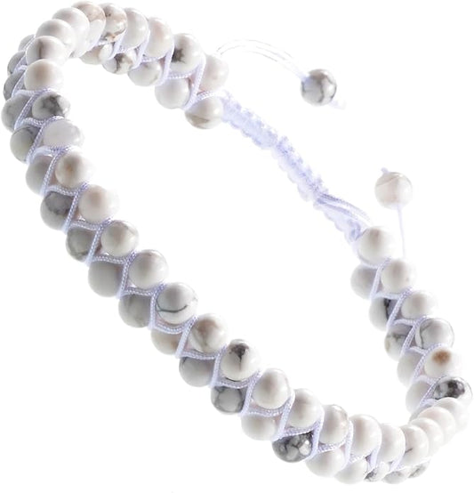 MASSIVE BEADS Double Layer Natural Chakra Healing Power Crystals Macrame Bracelet Yoga Stone Beads Gemstone Meditation Relax Anxiety Bangle for Unisex Women Men