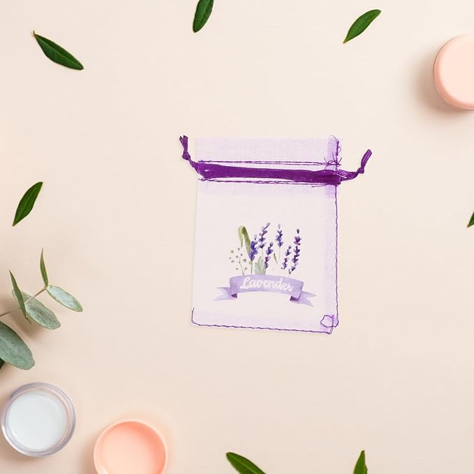ABOOFAN 20pcs Drawstring Lavender Sachet Bags Pouches for Dried Lavender Fragrance Storage and Jewelry Organizing Versatile Empty Sachets for Home Use