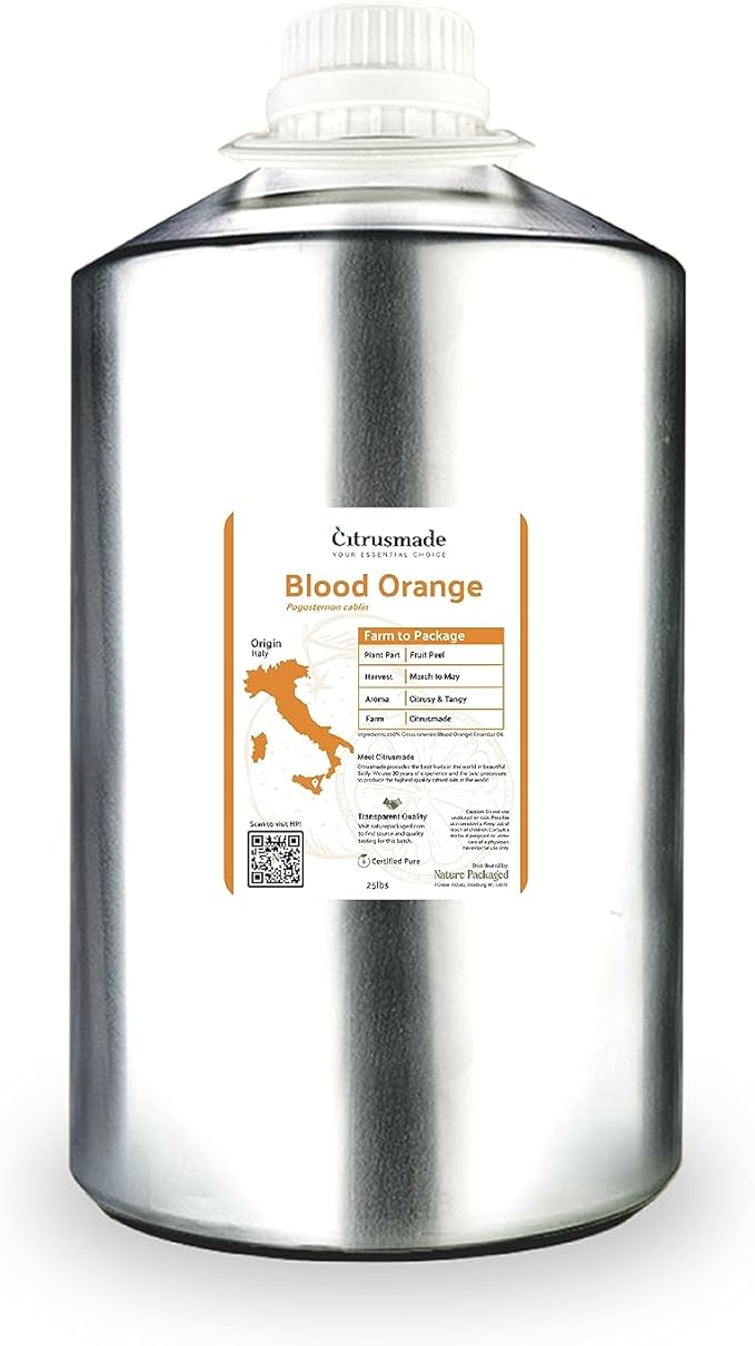Blood Orange Essential Oil - Direct from Citrusmade in Sicily - Pure Essential Oil for Diffusers and Aromatherapy - Natural Citrus Scent | 100% Pure Therapeutic Grade (22lbs)