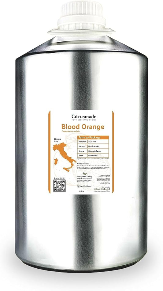 Blood Orange Essential Oil - Direct from Citrusmade in Sicily - Pure Essential Oil for Diffusers and Aromatherapy - Natural Citrus Scent | 100% Pure Therapeutic Grade (22lbs)