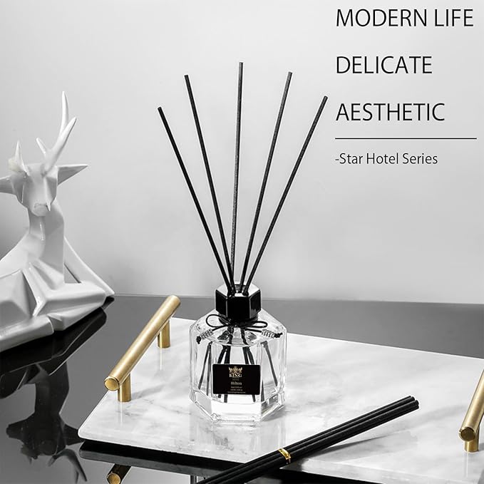 Reed Diffuser & Oil Diffuser Sticks with Flower, Aromatherapy, Home & Kitchen Décor,Fragrance and Gifts (120ml) Hilton Hottle.