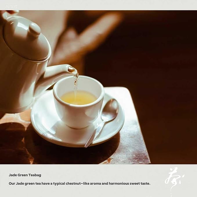 GTGLOTRA Full-Leaf Loose Green Tea, 24 Pyramid Bags(4 Pack), 100% Natural No Additives, Caffeine Alternative to Coffee, Easy Brew, Biodegradable Tea Whole Leaf Tea Sampler,, Family Size, Suitable for Gifts, Office Reception