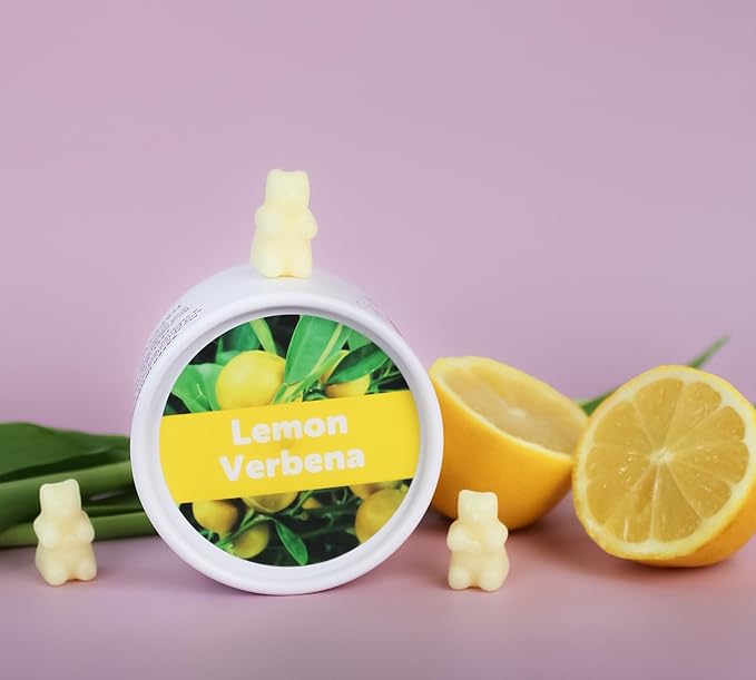Happy Wax Lemon Verbena Scented Bear Wax Melts - Natural Strong Scented Fresh Wax Melts Infused w/Essential Oils - Non Toxic Wax Melt & Pet Safe Wax Melts - (8 oz Pouch)