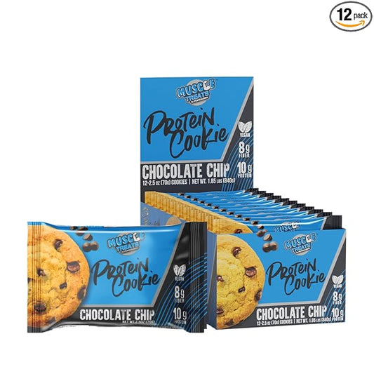 Forzagen Vegan Protein Cookies - Chocolate Chip Flavor | Low Carb Protein Treats, Healthy Snacks, No Artificial Sweeteners and Trans Fat | Plant Based Vegan Snack,10g of Protein per Serving | 12-Pack