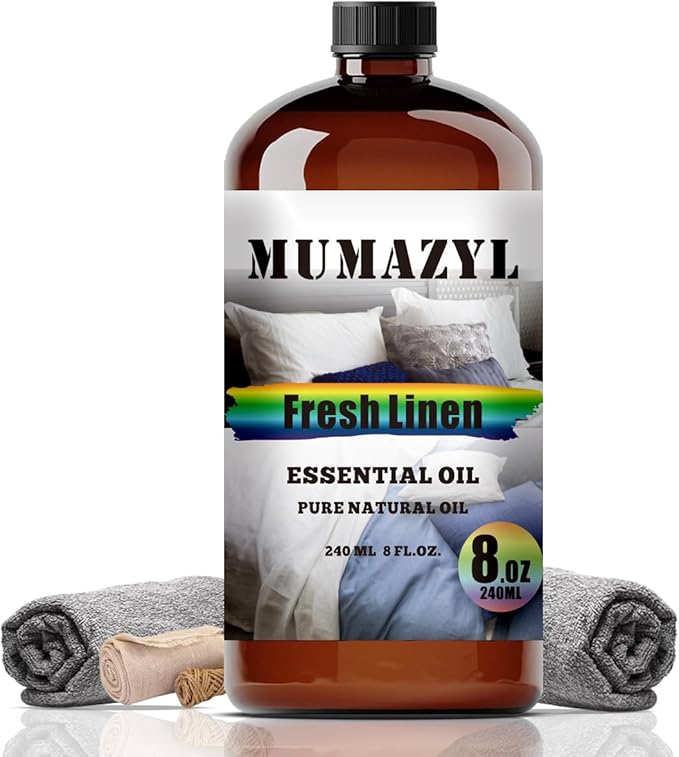 Fresh Linen Essential Oil, Fresh Linen Oil 8 Fl Oz 240ML for Diffuser Humidifier Yoga Cleaning DIY Candle Soap Making Fragrance Oils
