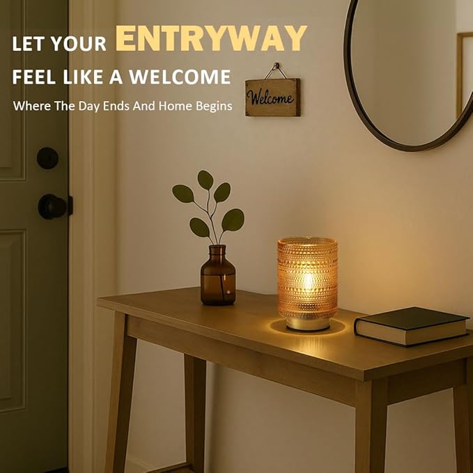 Battery Operated Decorative Lamp with Timer for Bookshelf/Bedside/Coffee Table Decor,Small Cordless Table Lamps with LED Warm Bulb for Dorm/Office/Patio/Entryway/Mantle/Home Decor(Golden)