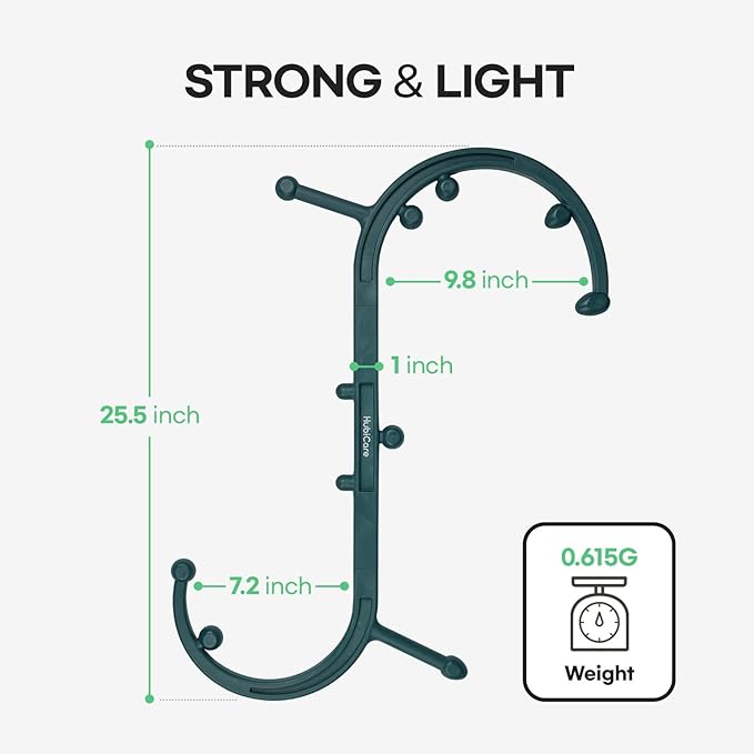 HuBDIC HubiCare Massage Stick, Trigger Point Cane, Body Deep Tissue, Handheld Back, Neck, Shoulder, Leg and Feet, Muscle Release Tool Self Massage Hook Cane for Women & Men (Dark Green)