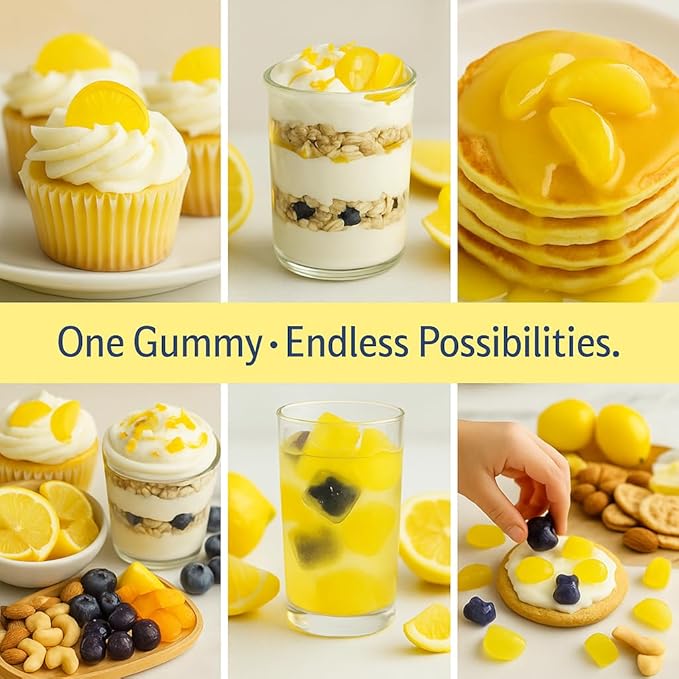 Confect Lemon Drop Burst Fruit Gummies – Vegan Candy – 6 Packs x 1.76 oz – Gluten-Free, No Corn Syrup, Semi-Circle Shape