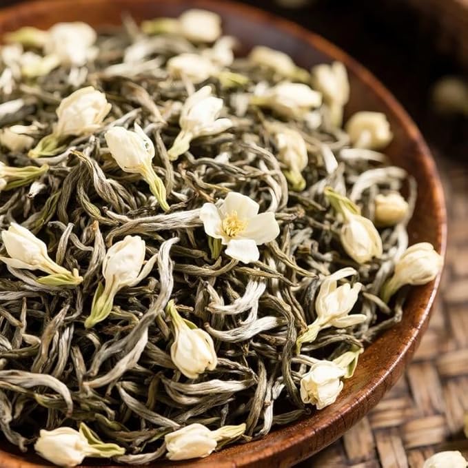 Snowflake Jasmine Green Tea – Premium Loose Leaf Chinese Tea with Intense Floral Aroma – 100g / 3.5oz – 茉莉飘雪