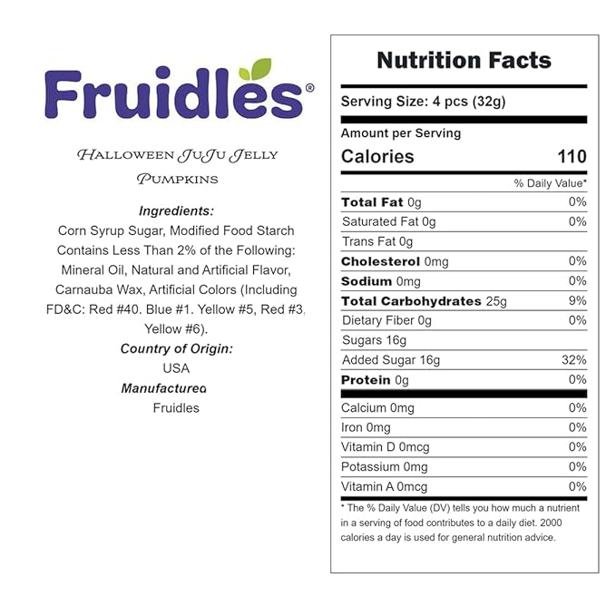 Fruidles Halloween Delicious Gummy JuJu Jelly Pumpkins Candy, Gluten-Free, Fun and Festive Holiday Snacking - Bulk (5 Pounds)