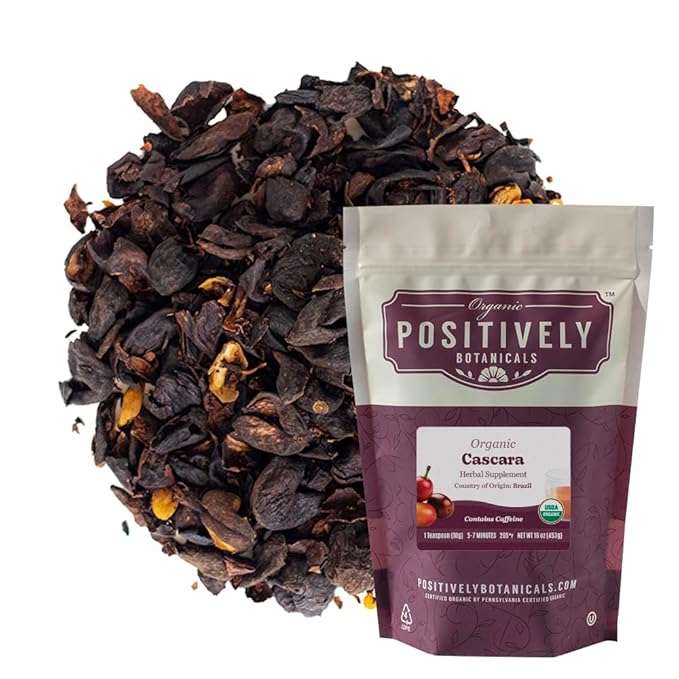 Organic Positively Botanicals Company, Cascara, Herbal Tea Loose Botanical, 16 Ounce