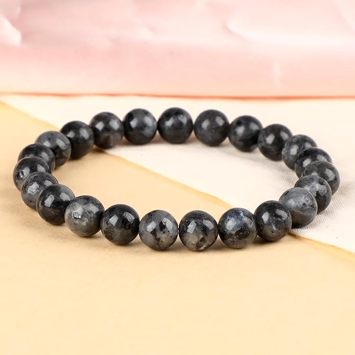 LPBeads Handmade Natural Gemstone Stretch Elastic Bracelet Healing Crystal Round Stone Beads Jewelry Gifts for Women Men
