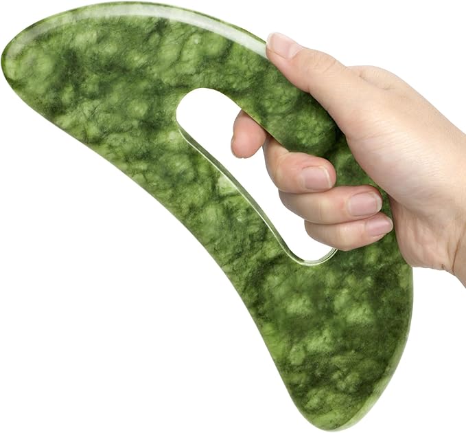 ideayard Large Jade Stone Gua Sha Massage Tool, Scraping Tool for Lymphatic Drainage, Body Sculpting for Muscle Scraping & Cellulite Reduction