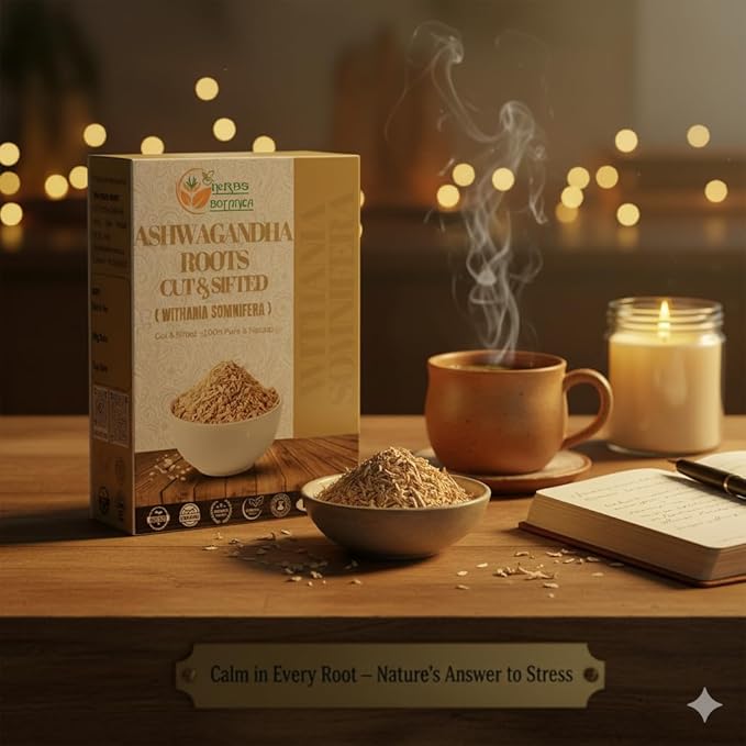 Herbs Botanica Ashwagandha Root Tea Loose Leaf for Herbal Tea, Ashwagandha Tea Herb Supplements, Withania Somnifera for Immune Support and Strength 3-5 mm Cuts Size 8 Oz Package