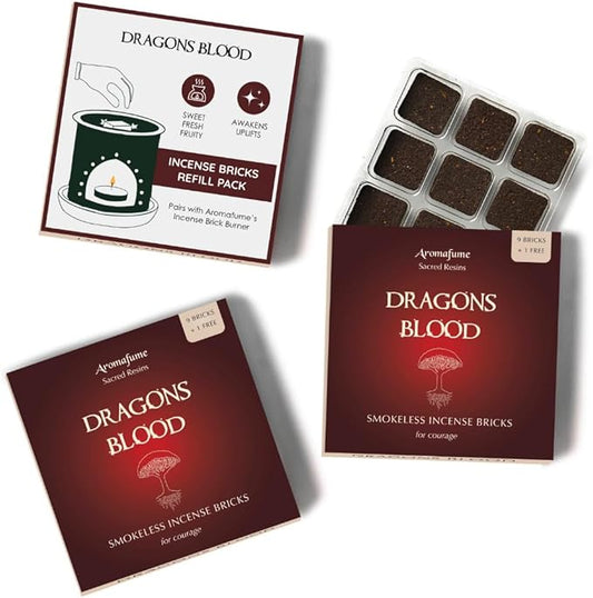 Aromafume Dragons Blood Incense Bricks (3 Trays x 9 Pieces Each) | Ideal for Positive Vibe Generation, clearing Negative Energy, Purification, Relaxation, Healing & Rituals | Refill Pack