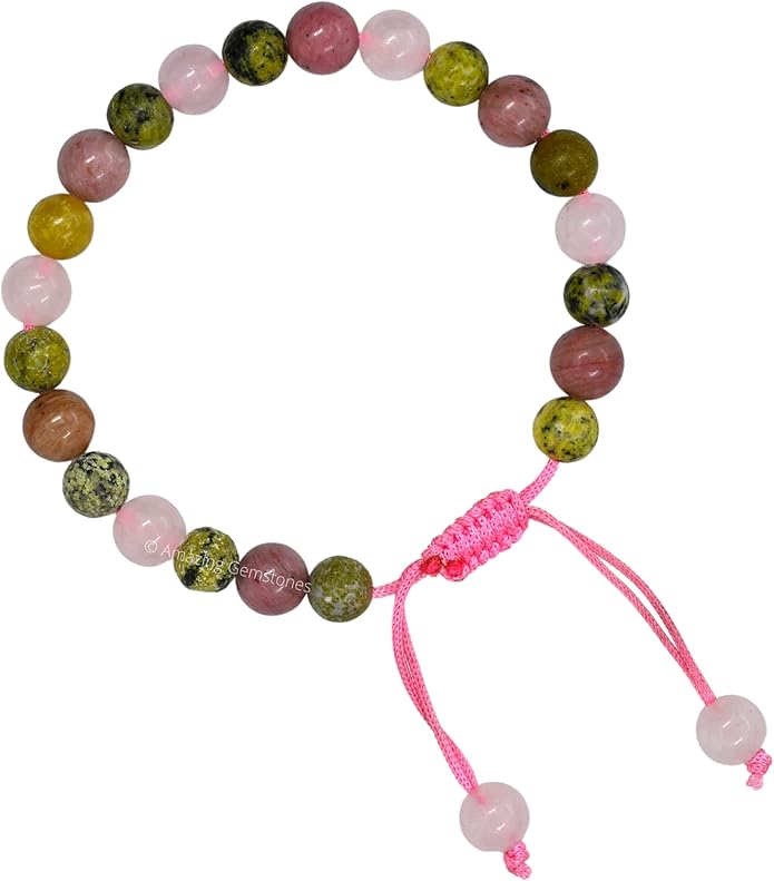 Natural Healing Crystal Bracelet for Women - Mens Bracelet Energy Balancing Gemstones Set - Adjustable Stone Bead Bracelet for Men and Women - Chakra Crystal Therapy Accessory, Meditation