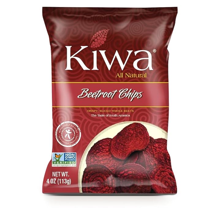 KIWA Beet Chips - Healthy Veggie Snacks - Vegetable Snacks for Kids & Adults - Deliciously Crunchy Kettle-Cooked Chips - Gluten-Free & Non-GMO (2 Individual Snacks Pack)
