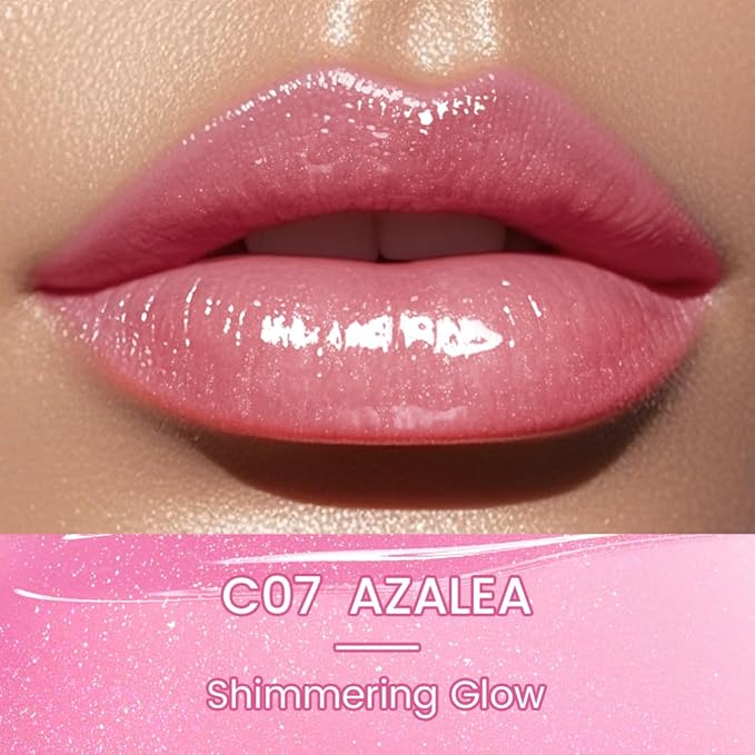 CATKIN Glossy Lip Balm Ultra Hydating Glow Lip Tinted Jelly Plumping Melting Balm Shea Butter Repair Soothing For Dry Lips 0.12 oz C07 AZALEA