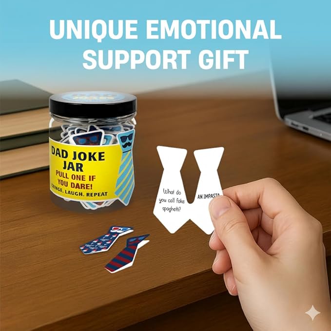 60 Dad Jokes Cards Jar, NFC 1000 Dad Jokes Bracelet, Funny Birthday Gift for Dads Men, White Elephant Gifts for Adults, Men Granpa Gift, Funny Gag Gifts