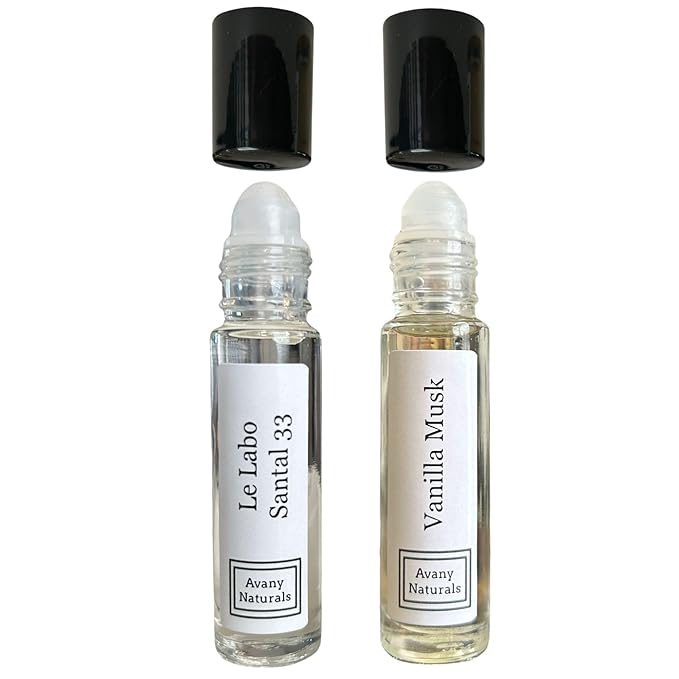 Perfume Sampler Set Woman - Perfumed Body Oil, Rollerball Fragrance Oil, Small Travel Size Cologne, 2 Pc Duo (Set #7)