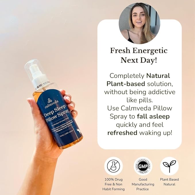 Lavender Pillow Spray for Sleeping - with 3mg Melatonin & Roman Chamomile (1200+ Sprays) | Natural & Non Habit Forming Deep Sleep Pillow Spray, Melatonin Sleep Spray for Adults