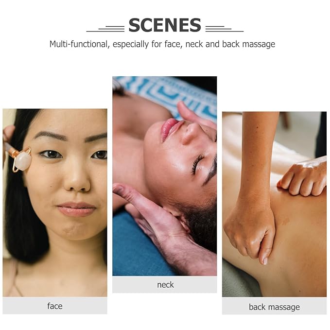 2pcs Massage Stone Scraping Stone Mushroom Guasha Board Skincare Massage Roller Jade Massage Tools Guasha Tool Face Massager Tool Rose Quartz Aventurine Jade Massage Supplies White