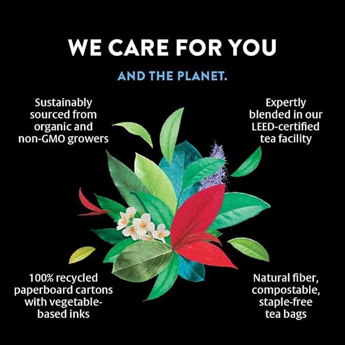 Choice Organic Teas Sipping Box Tea Sampler, Variety Gift Box, 32 Total Tea Bags, 8 Flavors, Caffeinated and Caffeine-Free Teas, Sustainably Sourced Organic and Non-GMO Ingredients