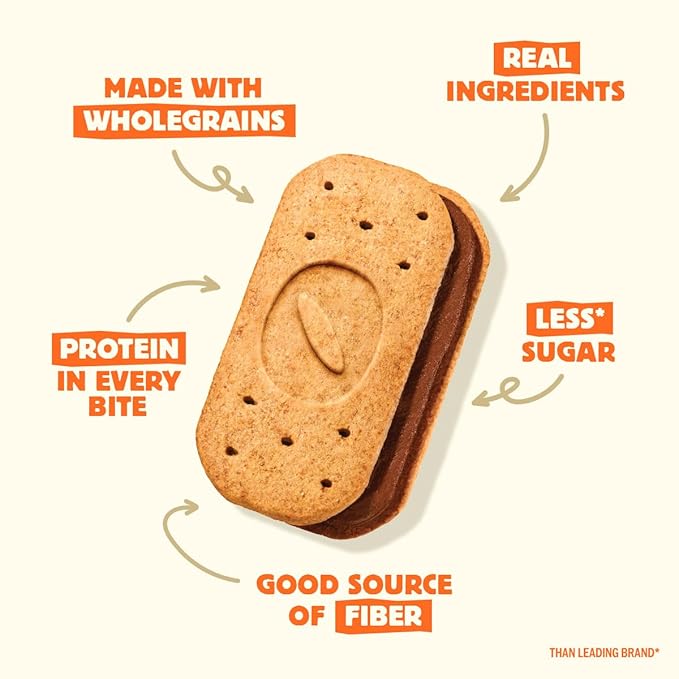 Olyra Dark Chocolate Sandwich Breakfast Biscuits, Healthy Snacks for Adults and Kids, Low Sugar, Organic Vegan Cookies, Office Snacks, USDA Certified, Non GMO 24 Packs