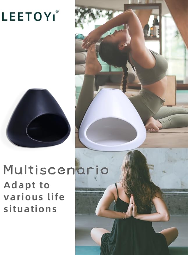 Ceramic Palo Santo Holder - Modern Incense Burner for Meditation,Yoga and Energy Cleansing - Wood Sticks Dish, Cone Burner - Inspired Home Decor Gift (Blak)