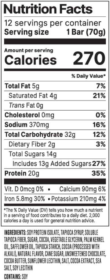 PROBAR - PROTEIN Bar, Chocolate Brownie, Non-GMO, Gluten-Free, Healthy, Plant-Based, Whole-Food Ingredients, Natural Energy (12 Count)
